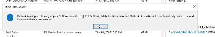 How to resolve Outlook error "Outlook cannot open your default email folders. Outlook is using an old copy of OST" 1 Cloud School Docs - image -
