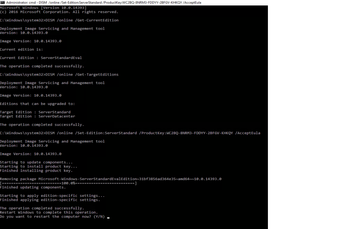 Cloud School Docs - mak key screenshot - How to convert and activate Windows Server evaluation with purchased license keys