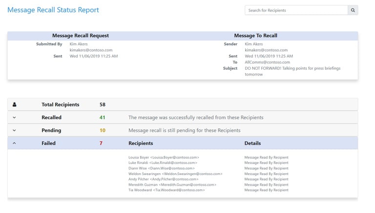 Cloud School Docs - Message Recall Report -