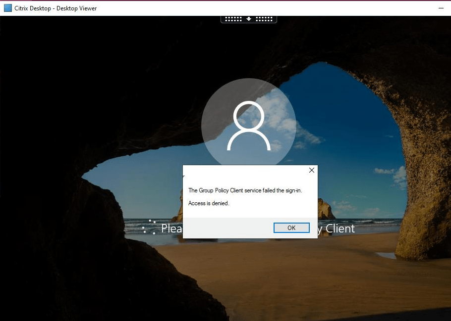 How to resolve error "Group Policy Client service failed the logon. Access denied." in Citrix and FsLogix environments 1 This image has an empty alt attribute; its file name is Citrix-FsLogix-Logon-Error-GpClient.png