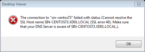 Cloud School Docs - Error Cannot resolve the SSL Host name xxx.xxx .xxx SSL error 40 -