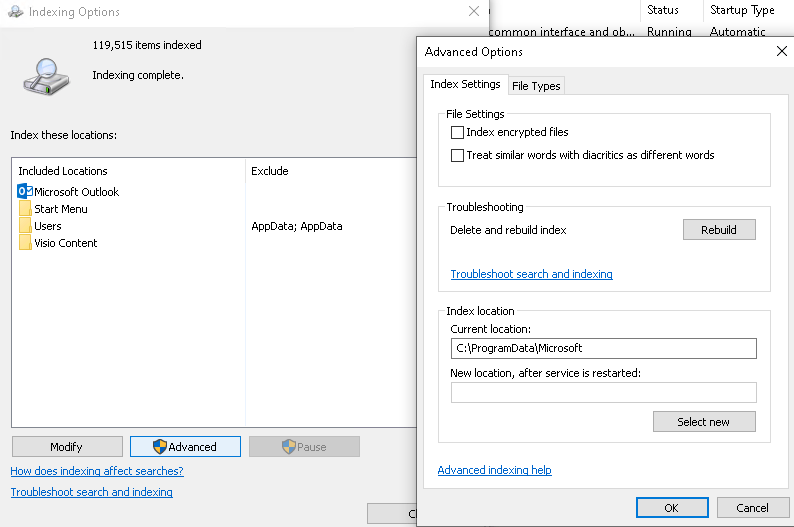 How to resolve Windows search and indexing issues 5 Cloud School Docs - image 44 -