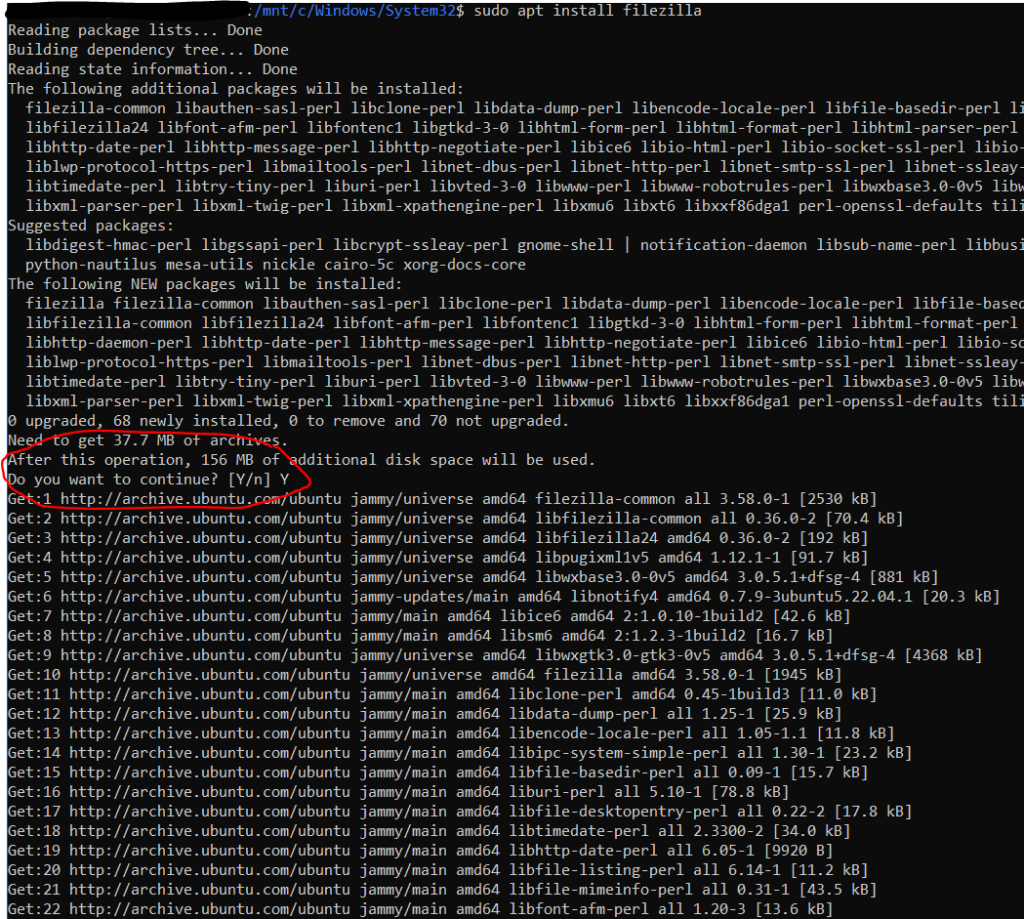 How to install Filezilla in Ubuntu Linux