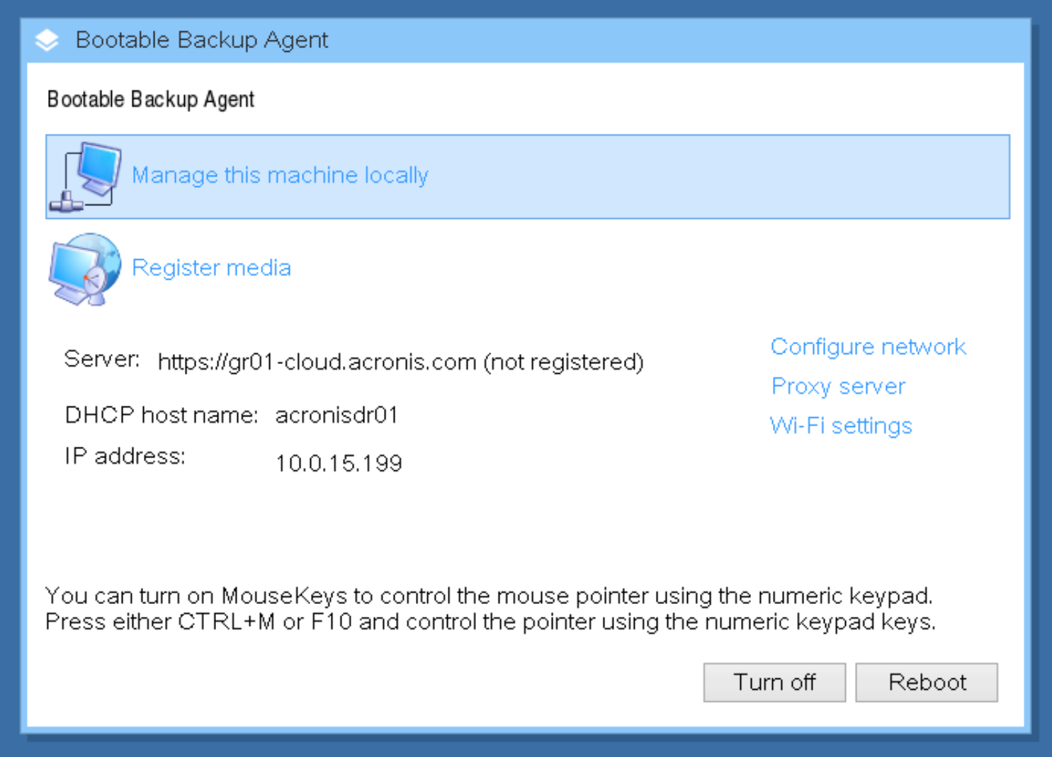 Cloud School Docs - Acronis DR 12 Register boot media for failback -