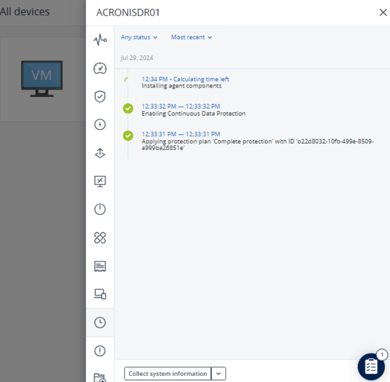 Cloud School Docs - Acronis DR 7 Running tasks -