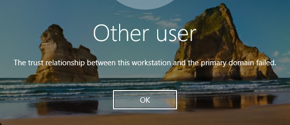 AD Trust Relationship Error